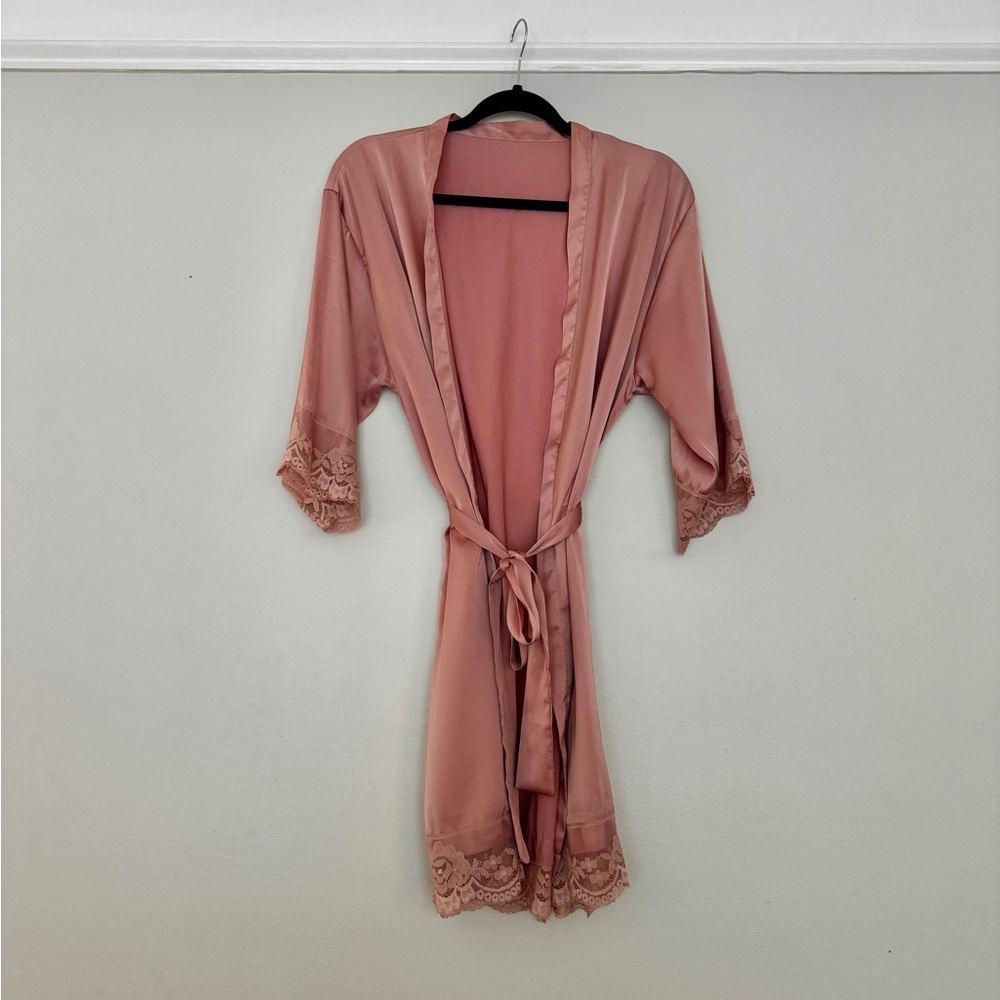 Rose Pink Silk Robe